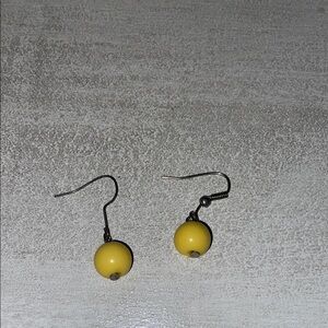 Yellow Beaded Earrings